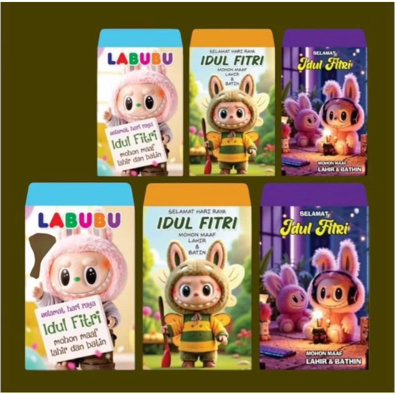 

10 PCS AMPLOP LEBARAN IDUL FITRI MOTIF LABUBU UKURAN MEDIUM / AMPLOP LABUBU VIRAL AMPLOP LUCU