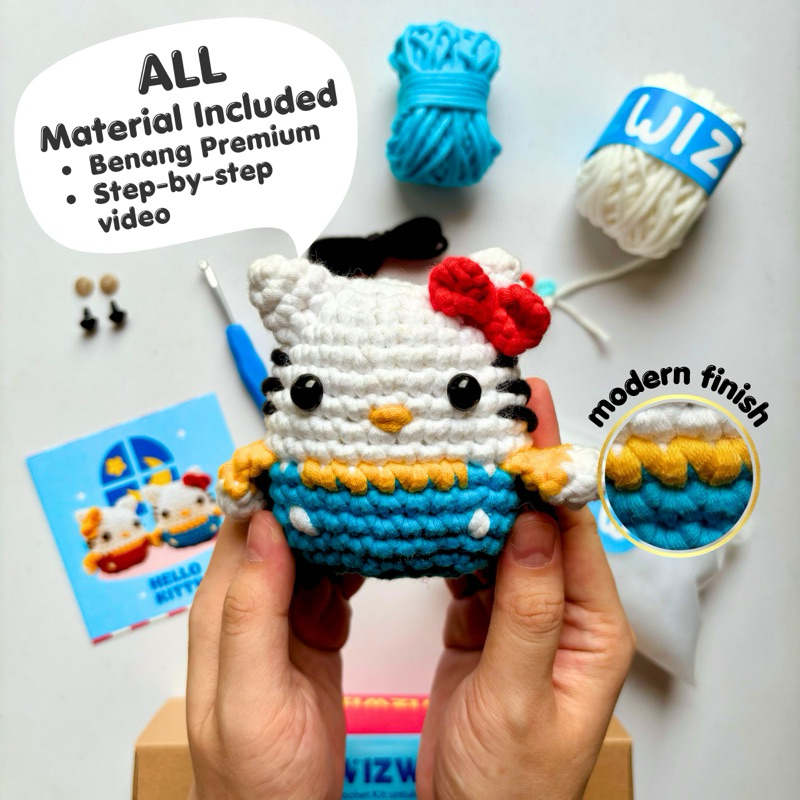 DIY Crochet Kit Amigurumi - Hello Kitty - Rajut Boneka Pemula