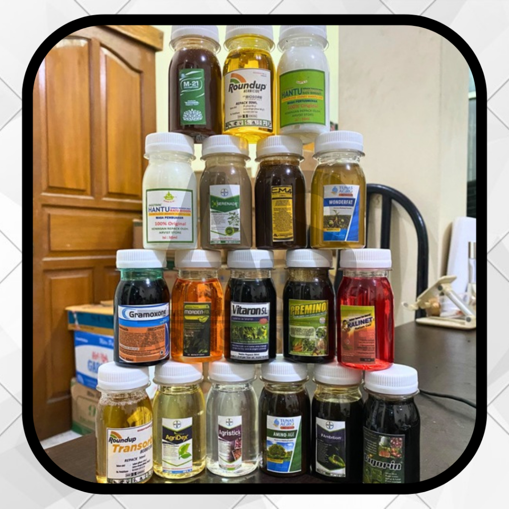 REPACK 50ml Pupuk & Pestisida All Item Kalinet Mordenfol Vitaron Premino Gramoxone Roundup Ambition
