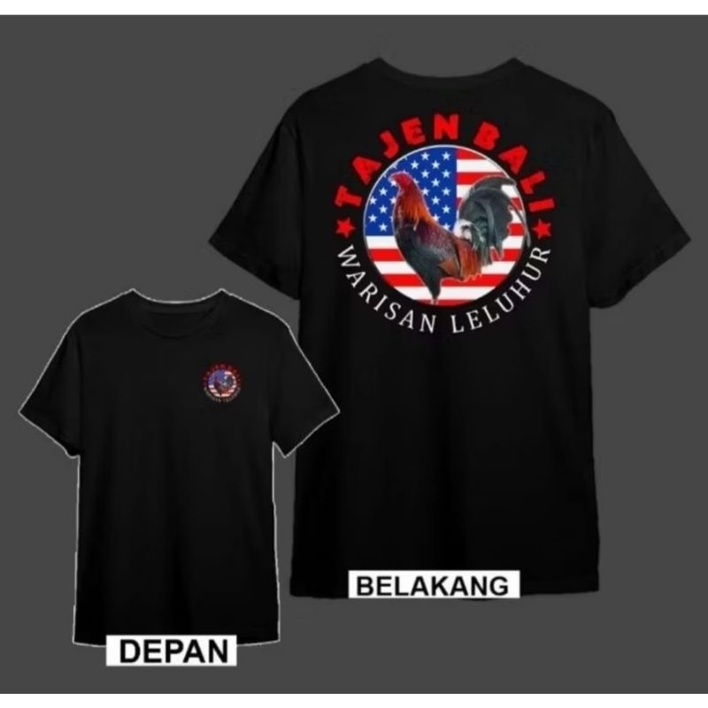 KAOS AYAM TAJEN BALI WARISAN LELUHUR CORAK BULAT