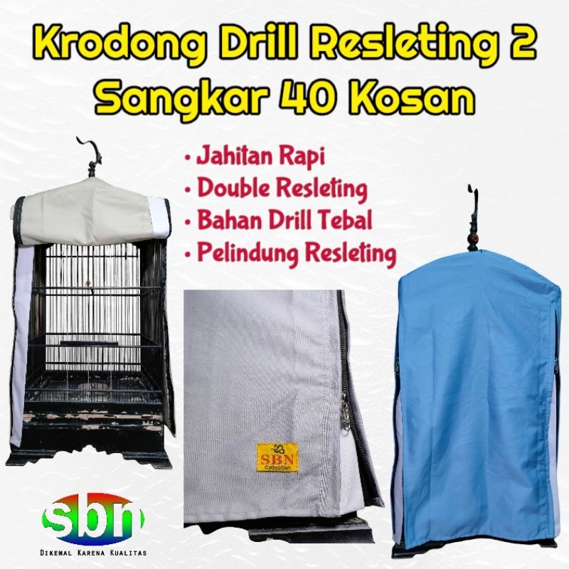 KERODONG BURUNG LOMBA SANGKAR KOSAN 40 SBN RESLETING 2 DRILL TEBAL PREMIUM KOTAK