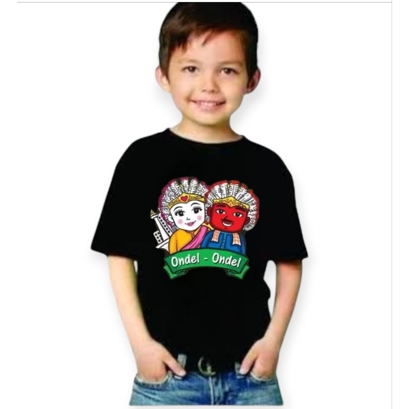 Kaos Anak Distro Ondel Ondel ( 2 - 10 Tahun ) Unisex baju oleh oleh anak