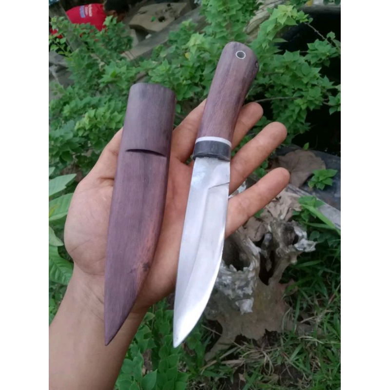 pisau seset baja bering full galih kayu sonokeling natural