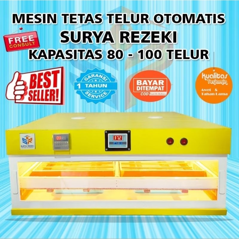 Mesin tetas telur full otomatis kapasitas 100 telur ayam burung bebek