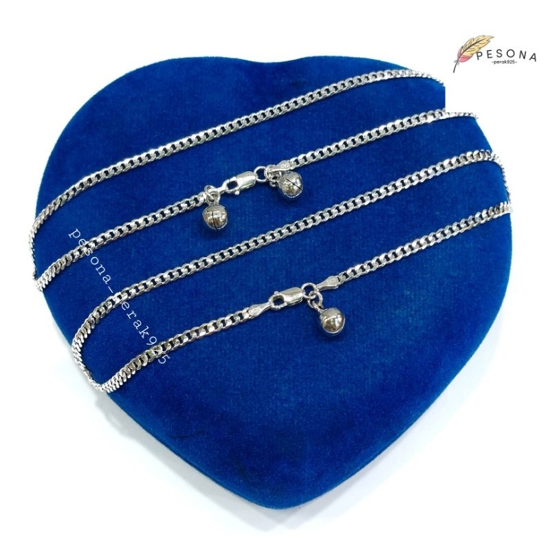 Gelang Kaki Perak Asli Silver 925 Lapis Emas Asli Gelang Kaki Model Sisik Naga - Gelang Anti Karat -