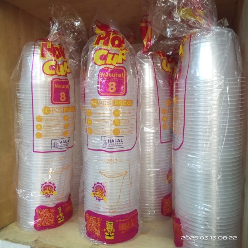 gelas cup hok 8 oz gelas plastik