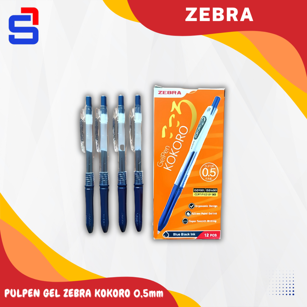 Pulpen Gel Kokoro | Zebra Kokoro Gel Color 0,5mm