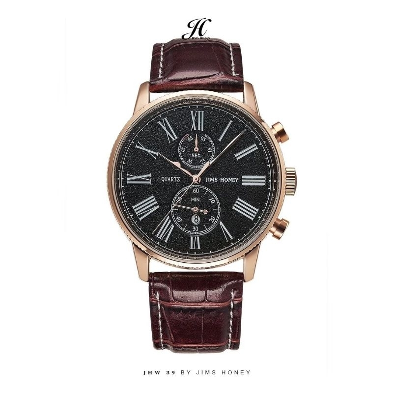 JimsHoney Jam Tangan Kulit Pria Cowok JHW 39 Free Exclusive Box