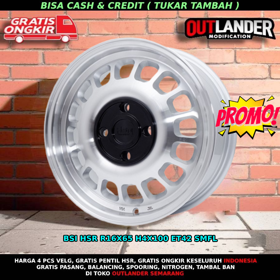 VELG MOBIL RACING RING 16 TYPE HSR BSI HSR R16X6,5 H4X100 ET42 SMFL FORR JAZZ