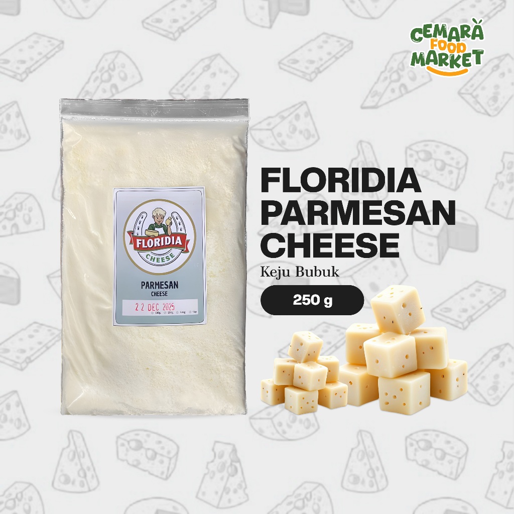FLORIDIA Parmesan Cheese 250 gr / Keju Parmesan Bubuk / Grated Parmesan Premium