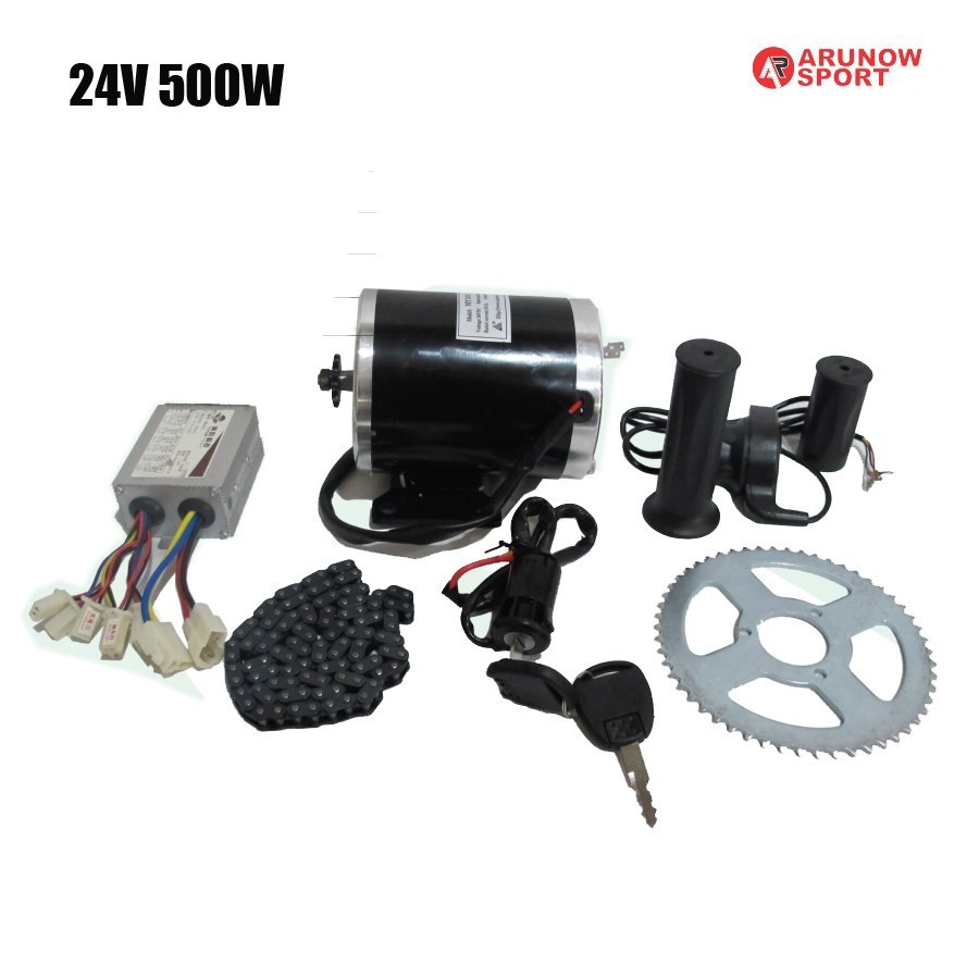 Paket Konversi Sepeda Listrik Dinamo Controller Gas Kunci 24V 500W