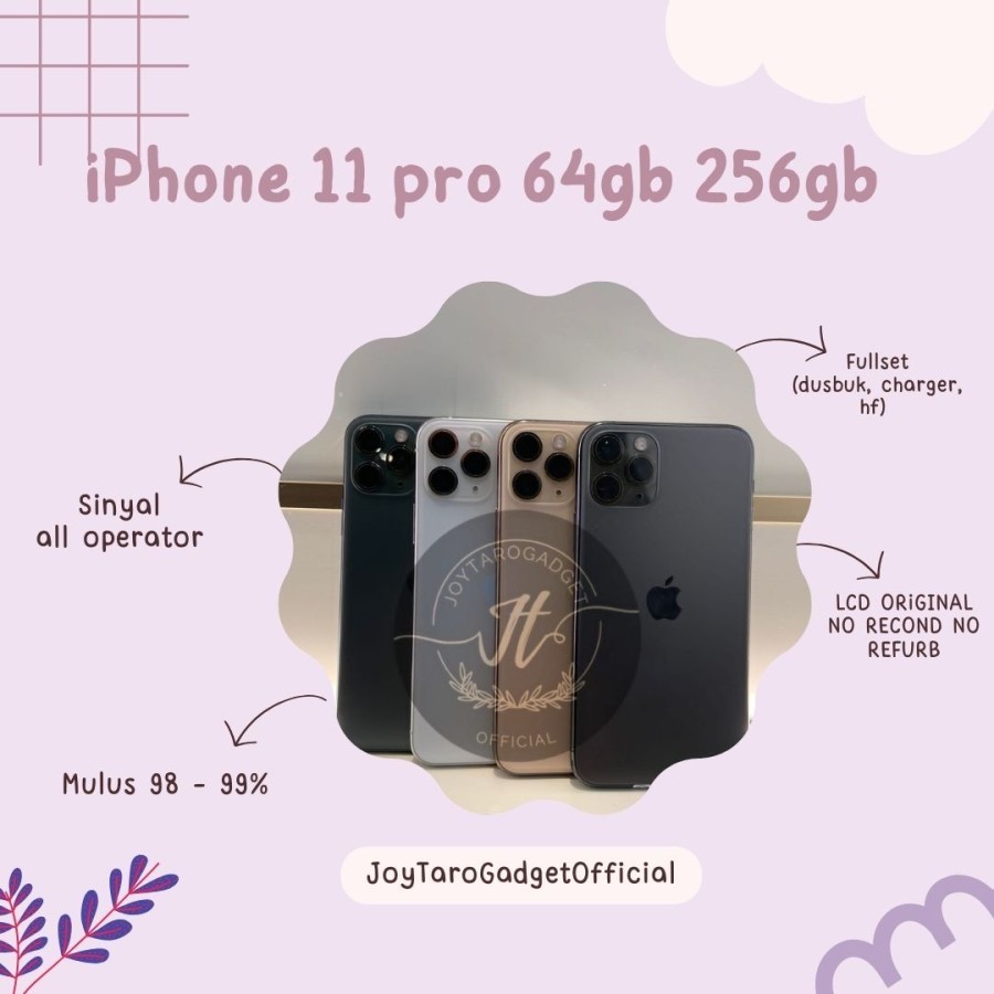 iphone 11 pro 64gb 256gb second fullset mulus no minus