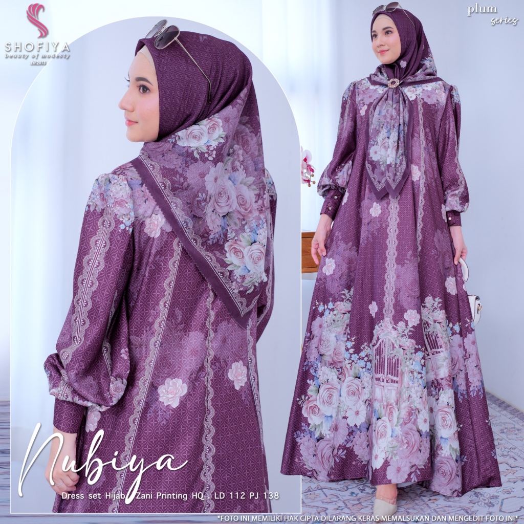 Nubiya Set Hijab / Original Nubiya / Original Shofiya / Shofiya Dress