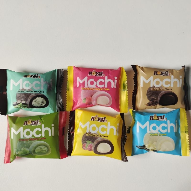 

Mochi Royal Family Rasa Vanilla/Cokelat/Strawberry/Tiramisu/Matcha/Mint Chocolate