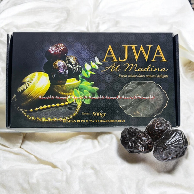 

Ajwa Al Madina 500gr Fresh Whole Dates Natural Delight Aj-wa Ajwa Date Almadina Kurma Siap Makan Saji