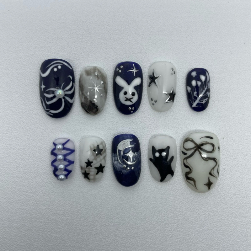 Press On Nails Premium Handmade Custom by Chata | Kuku Palsu Premium Desain Unik Limited Edition Emo