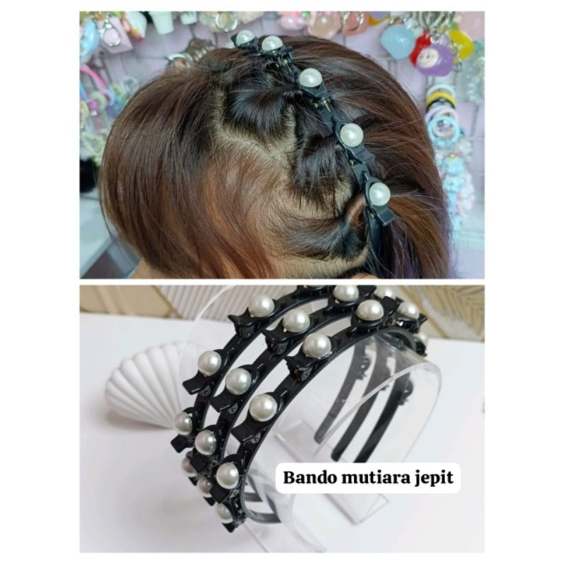 [12pcs]Bando jepit mutiara