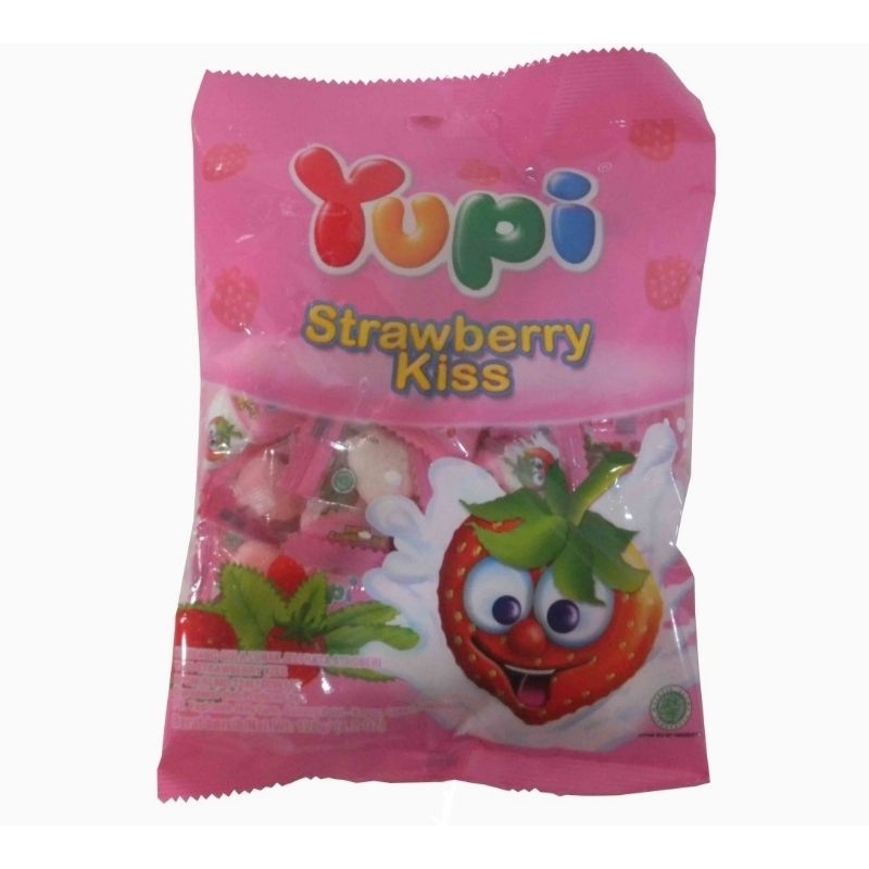 

Yupi strawberry kiss bag 12 gr