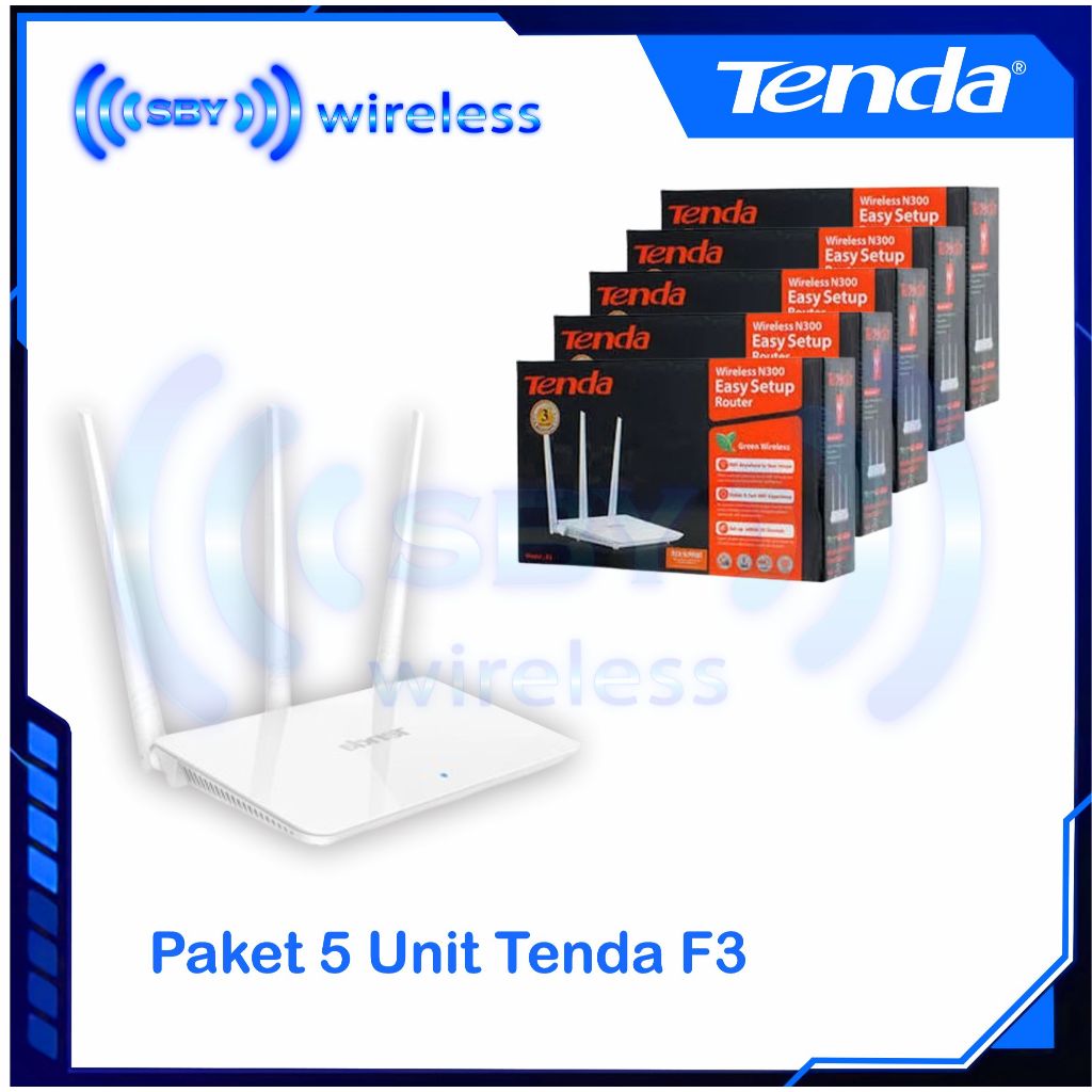 Paket 5 Unit Tenda F3 Wireless Router N300