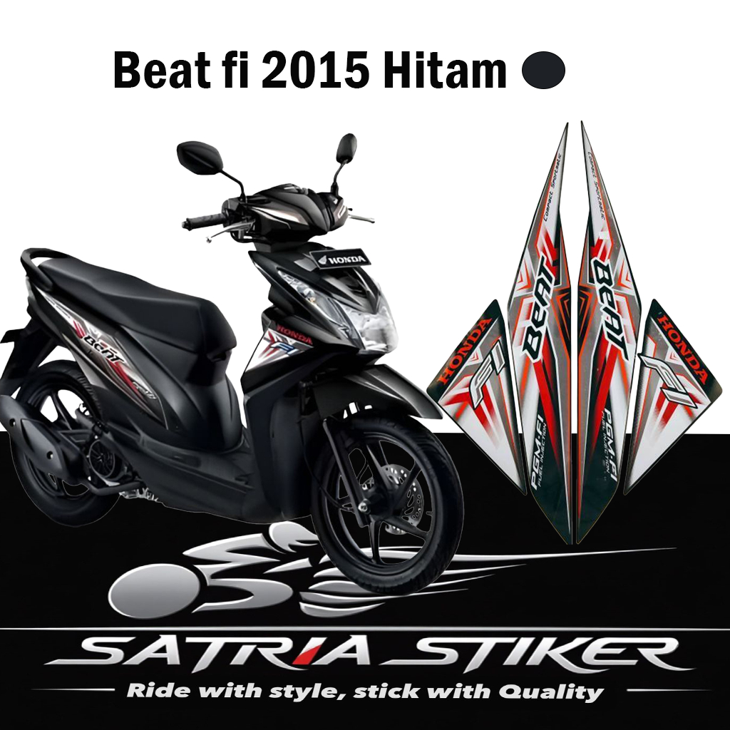 List Striping Honda Beat Fi 2015 Hitam Biasa / Idling stop