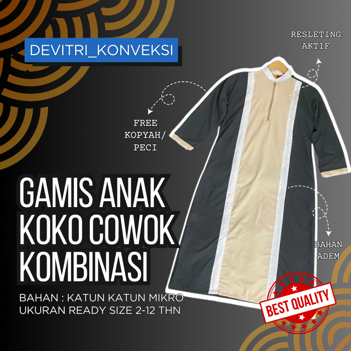 GAMIS KOKO ANAK/JUBAH ANAK COWOK/GAMIS ANAK COWOK/GAMIS KOMBINASI/JUBAH ANAK TERMURAH