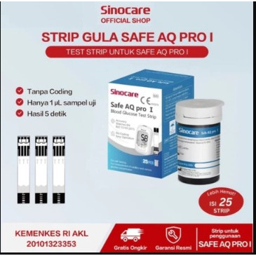 STRIP SINOCARE  AQ SAFE PRO I STRIP GULA DARAH ALKES MEDAN OFFICIAL SHOP