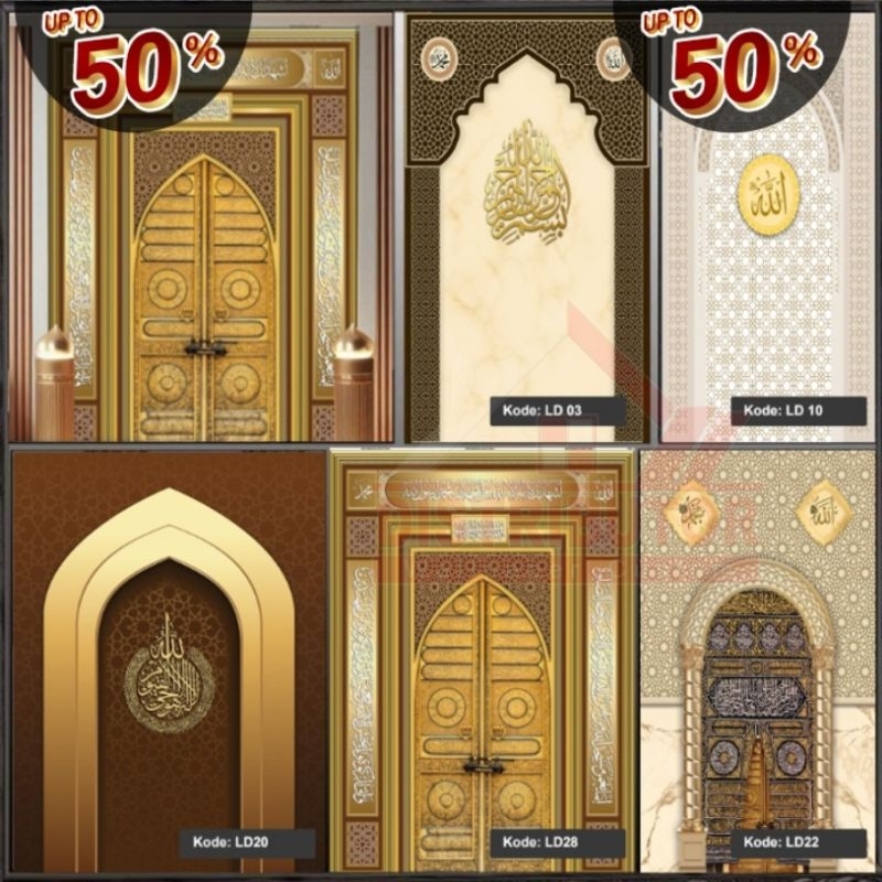 Wallpaper Custom 3D Tema Mihrab Masjid | Wallpaper Mihrab/Masjid | Wallsticker | Tempat Ibadah | Wal
