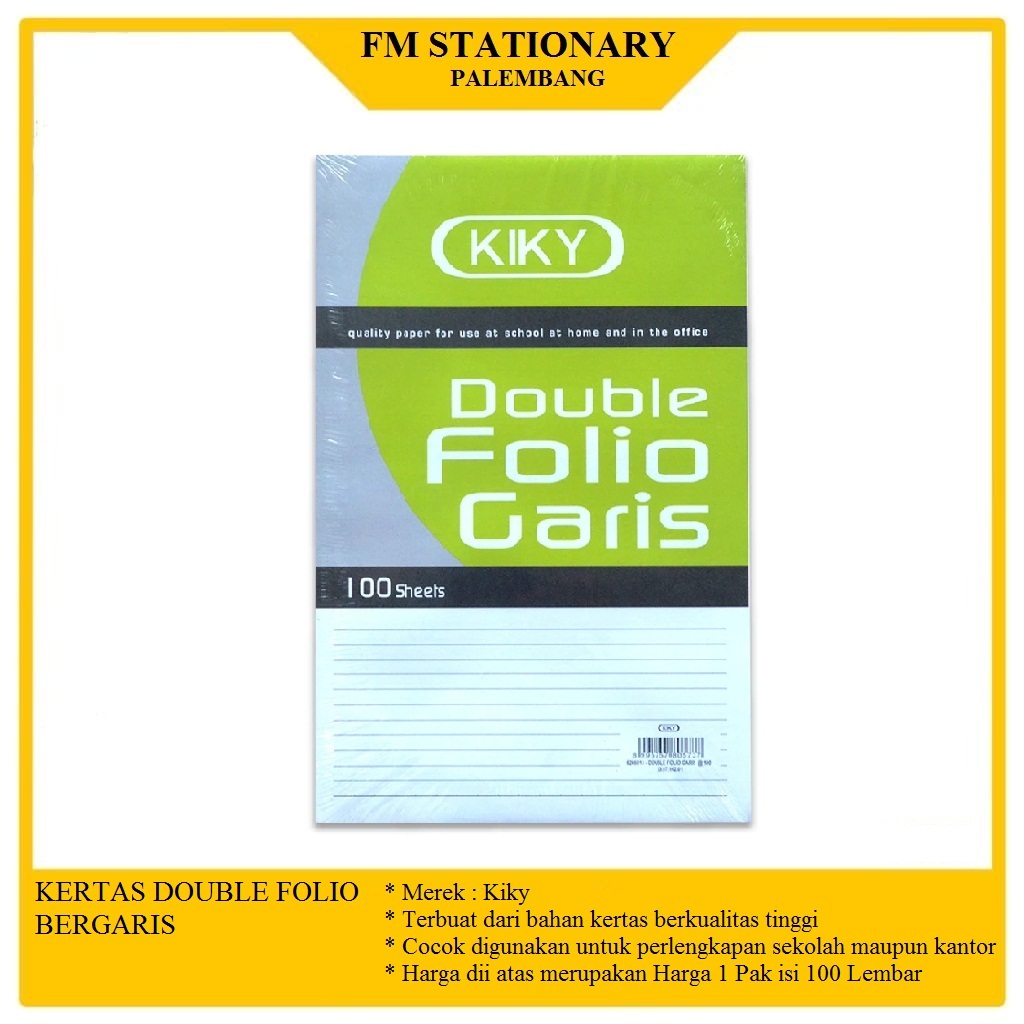 

Double Folio Bergaris 70gsm KIKY (1pak isi 100lmbr)