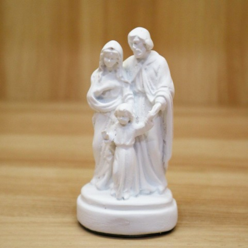 Patung Keluarga Kudus Putih Gading Padat 10cm