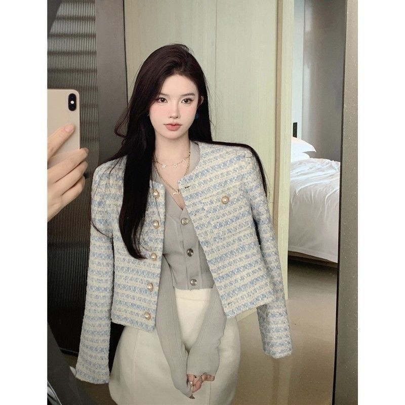 YOOTA TWEED BLAZER BLUE / PREMIUM OUTER CARDIGAN TWEED KOREA