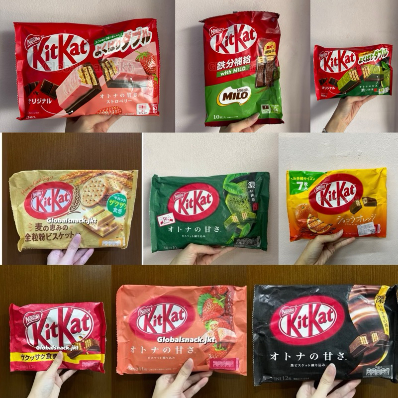 

KITKAT MINI DARK CHOCOLATE MATCHA ORIGINAL WHOLE GRAIN STRAWBERRY