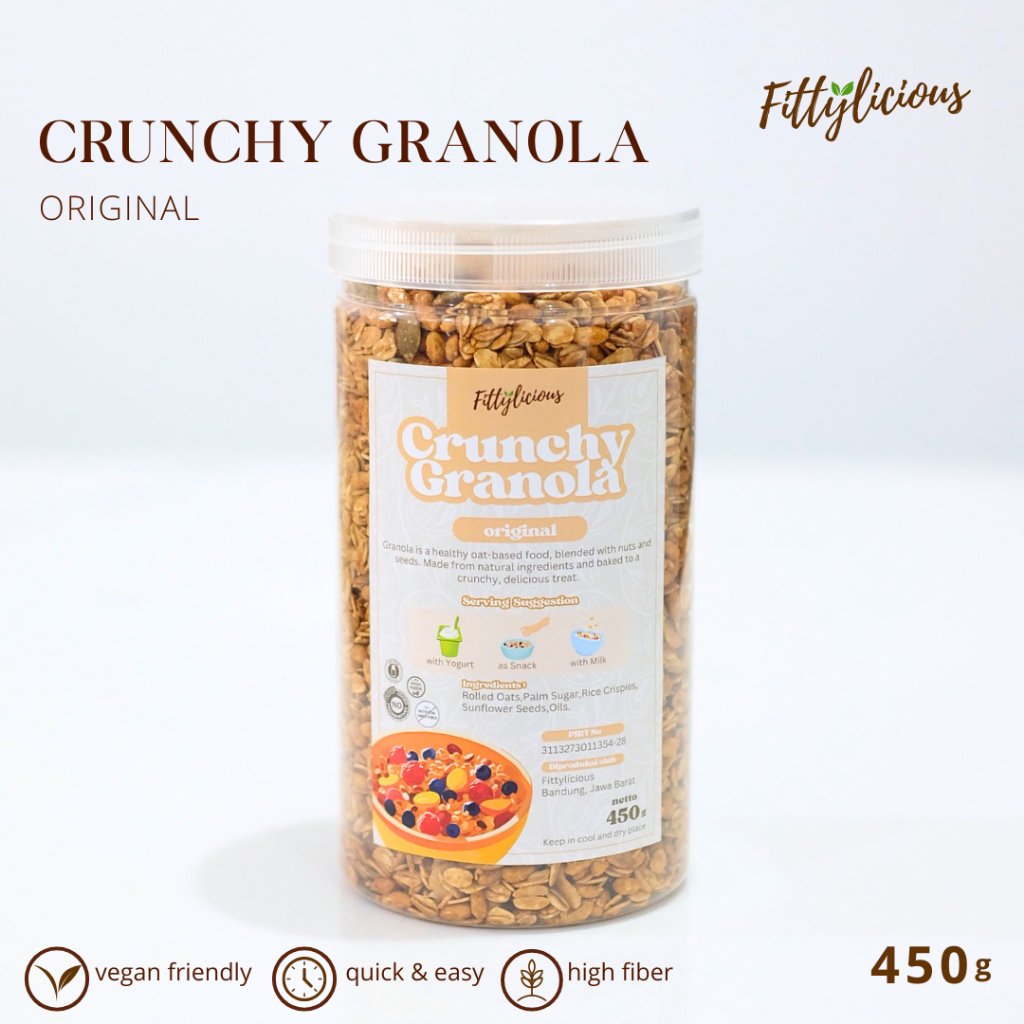

Fittylicious Crunchy Granola 450 Gram Jar