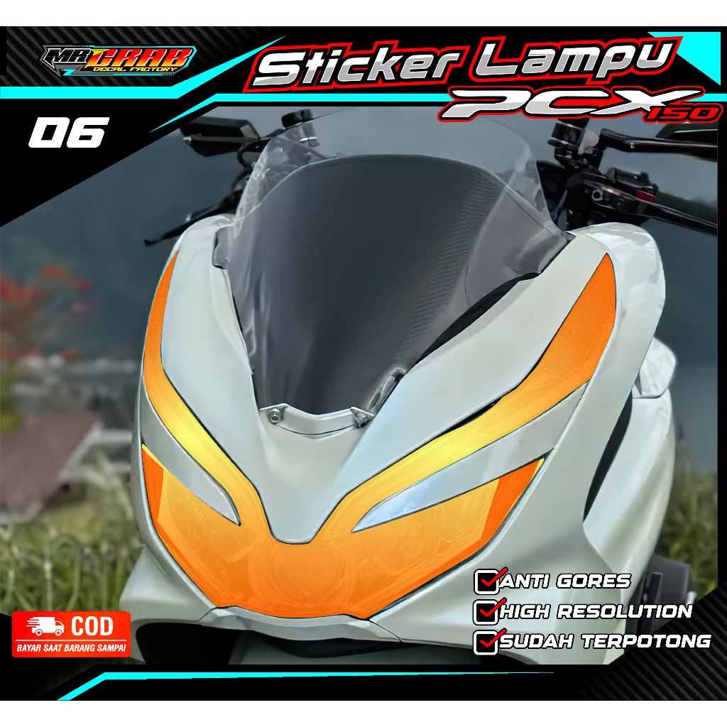 06 STICKER LAMPU DEPAN PCX 150 - STICKER LAMPU ALIS PCX 150 MOTIF LIST SIMPLE