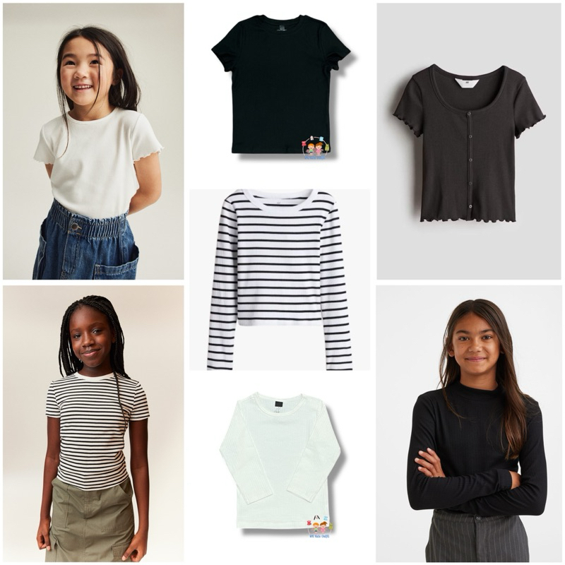 kaos rib anak perempuan hm 1.5 tahun - 12 tahun