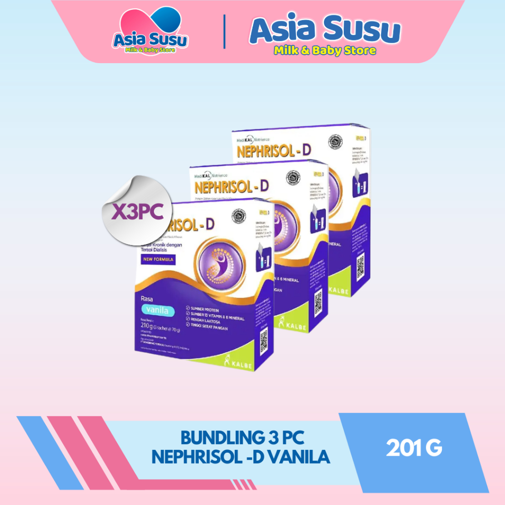 

[BUNDLE] Nephrisol-D 210gr x 3pc - Nutrisi Khusus Pasien Ginjal Kronik HD/CAPD