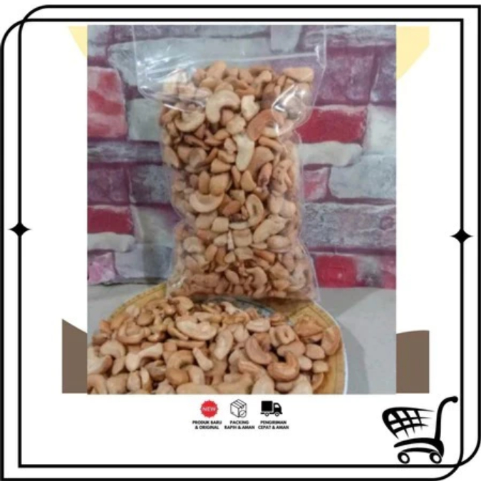 

Kacang Mede Matang pecahan, berat 100 & 200 gram, asin gurih