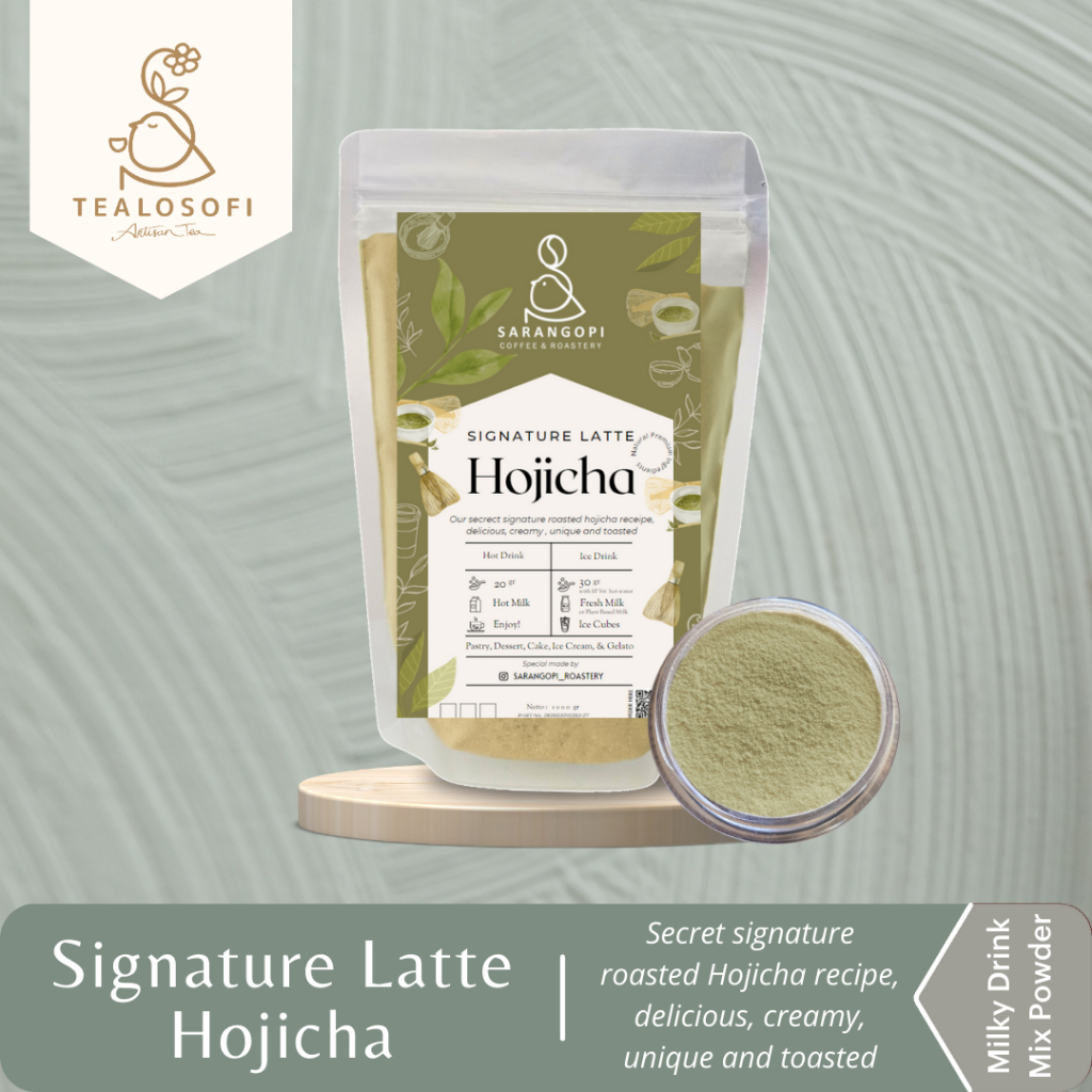 

SIgnature Hojicha Latte Powder Drink Green Tea Latte - Bubuk Minuman Hojicha Susu Tealosofi Sarangopi
