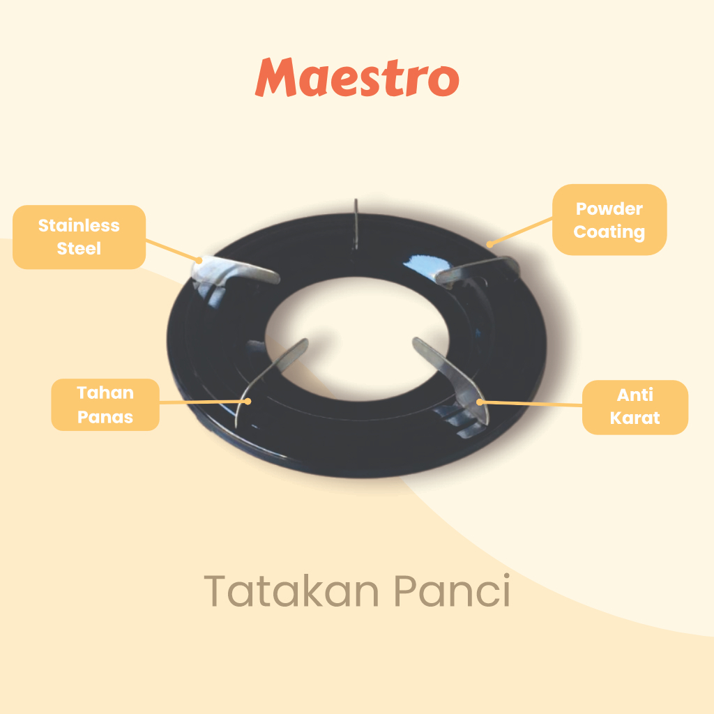 Tatakan Kompor Gas Kaki 5 Stainless, Tatakan Kompor Bulat, Tatakan Kompor Kaki 5, Aksesoris Dapur