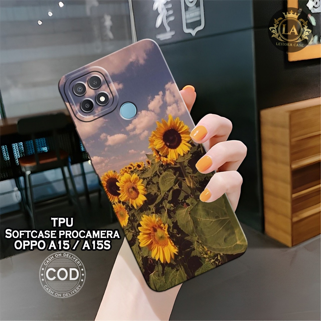 Case OPPO A15 / OPPO A15S Terbaru - Leviora Case - Fashion Case Bunga - Softcase OPPO A15 / OPPO A15
