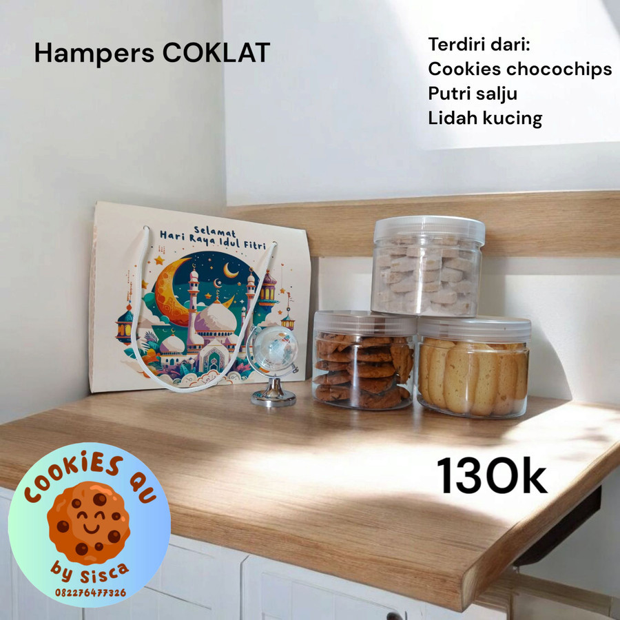 

hampers kue kering, hampers lebaran, parsel lebaran, kue kering, cookies chocochips, putri salju, lidah kucing