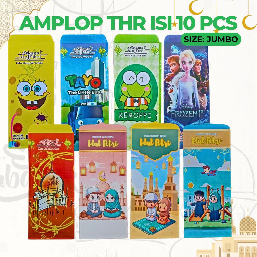 

amplop THR lebaran isi 10 pcs ukuran 7x17 (besar) tinggal pakai