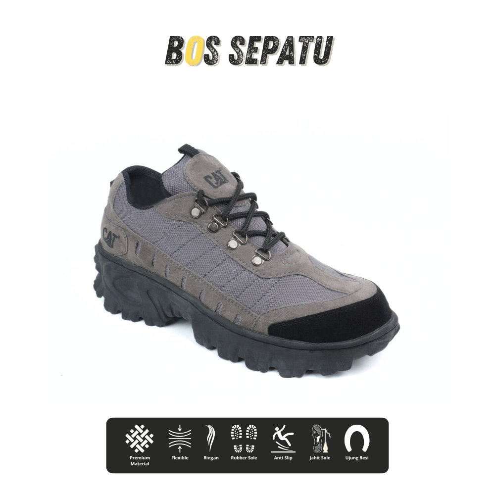 CUCI GUDANG Sepatu Pria Safety Ujung Besi Caterpillar Buldozer Sepatu Gunung Sepatu Proyek Tactikal