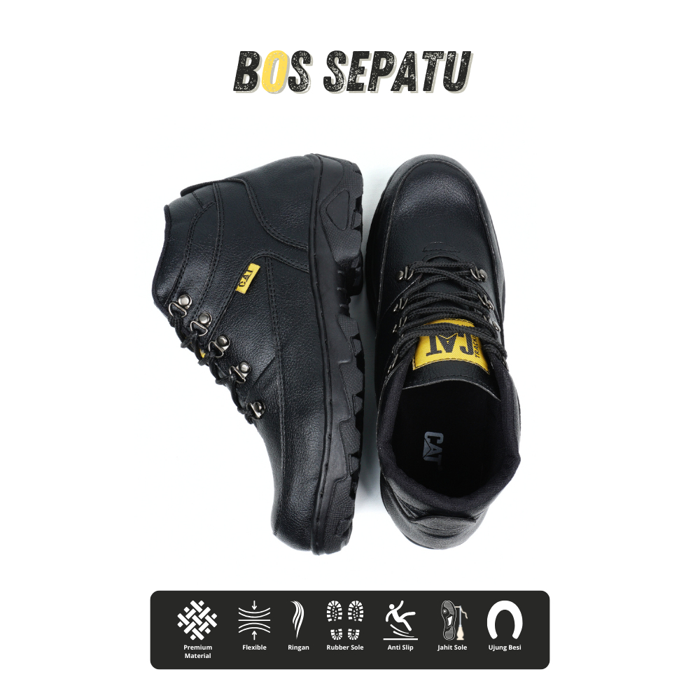 Official Sepatu Pria Safety Ujung Besi Caterpillar Buldozer Sepatu Gunung Sepatu Proyek Tactikal