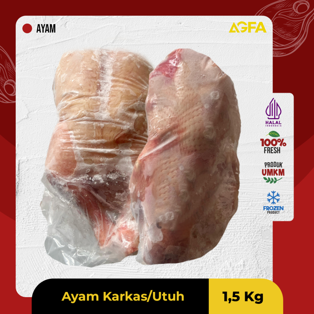 AYAM KARKAS UTUH / AYAM UTUH 900gr  / AYAM SEGAR 1.5KG / DAGING AYAM POTONG