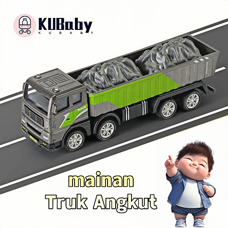 IKUBABY mainan truk angkut mobil Truk pengangkut Mengemudi inersia Membawa batu