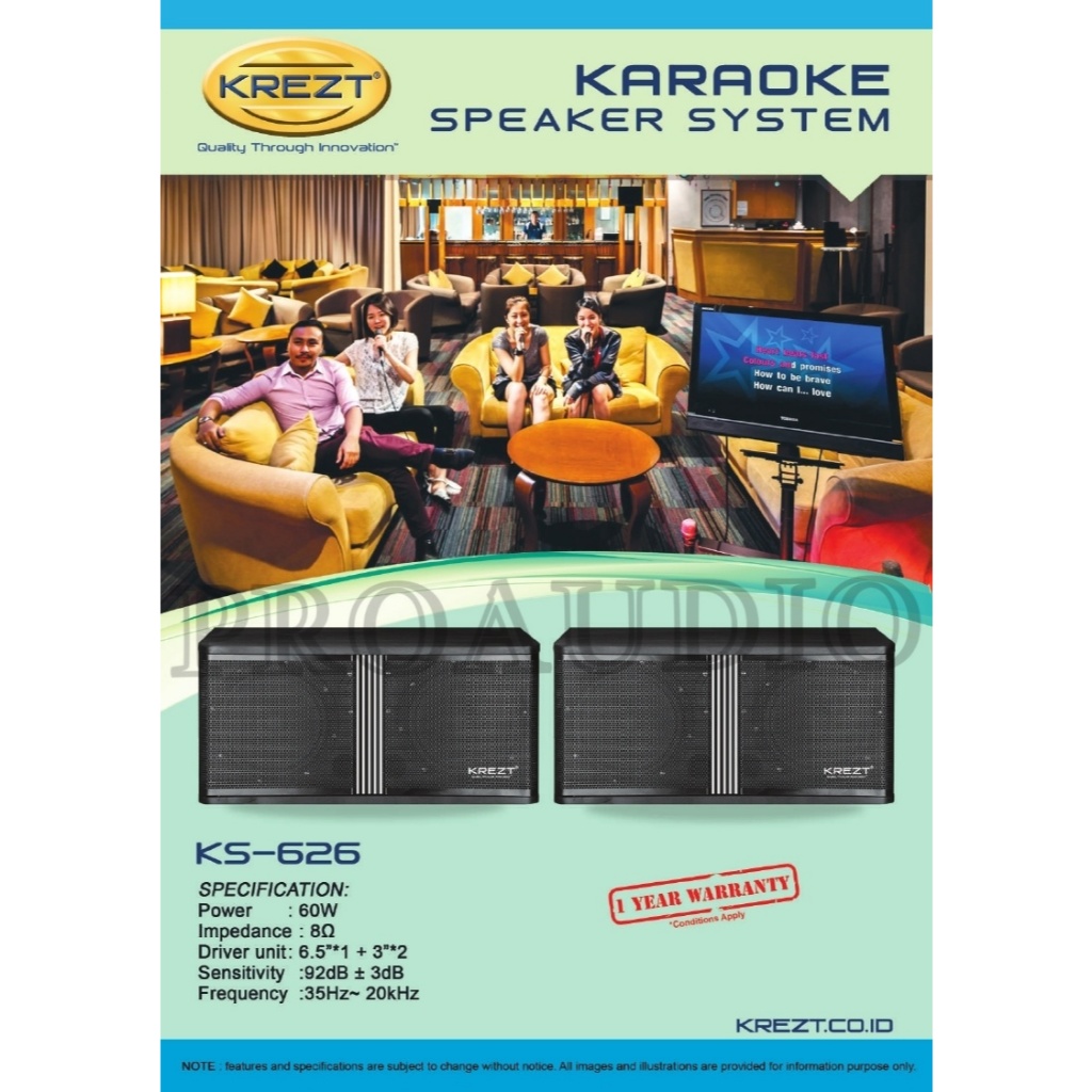 SPEAKER PASIF KREZT KS 626 / KS626 SPEAKER KARAOKE KREZT 6 INCH x2 double KS-626 ORIGINAL