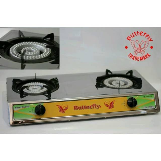 Butterfly Kompor Gas 2 Tungku Api Besar Api Seribu GS-8150