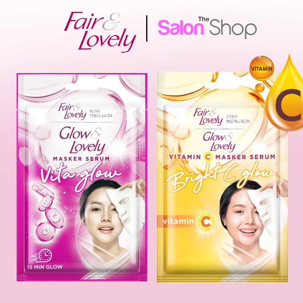 Fair & Lovely SHEET MASK MASKER WAJAH MULTIVITAMIN SERUM GLOWING 20G | UNILEVER | gdlb01