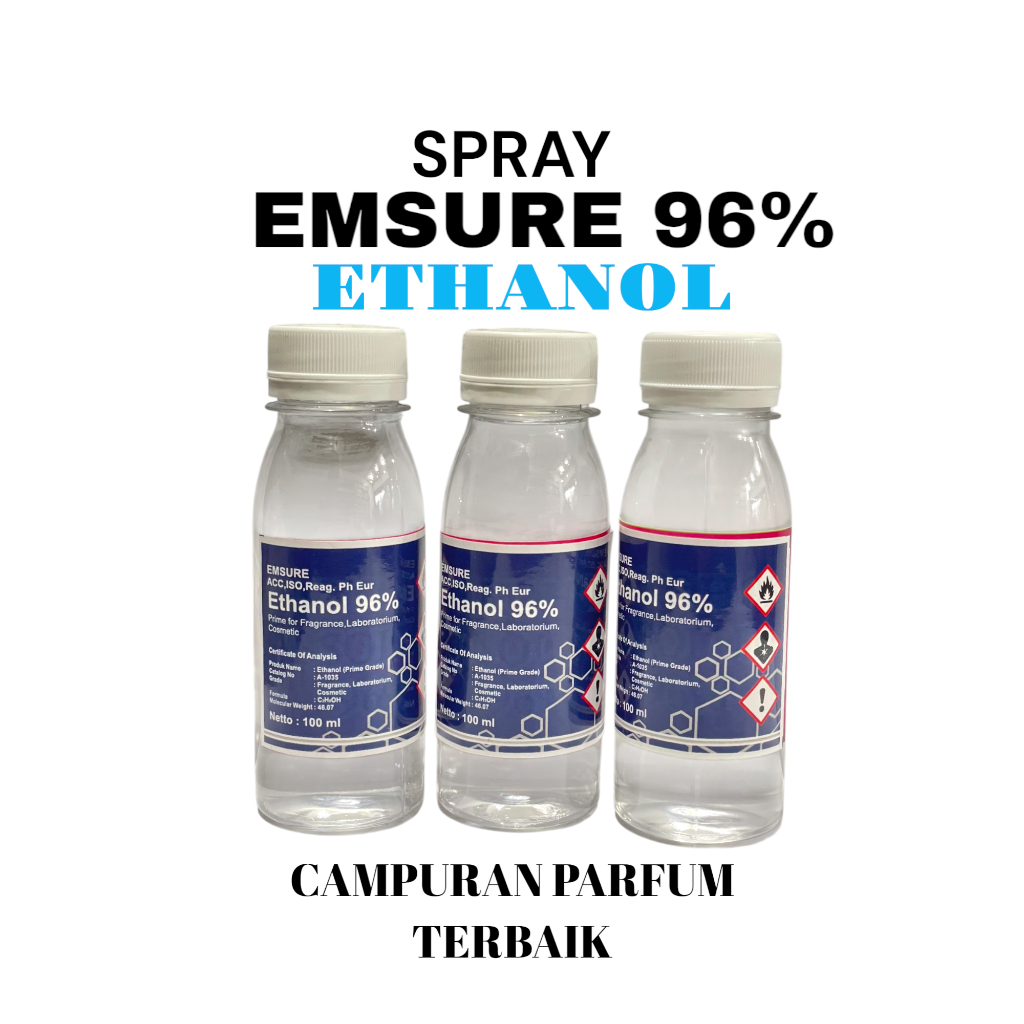 ALK0H0L ETHANOL 96% - ETANOL CAMPURAN PARFUM TERBAIK KEMASAN EKONOMIS 100ML - ETHANOL EMSURE