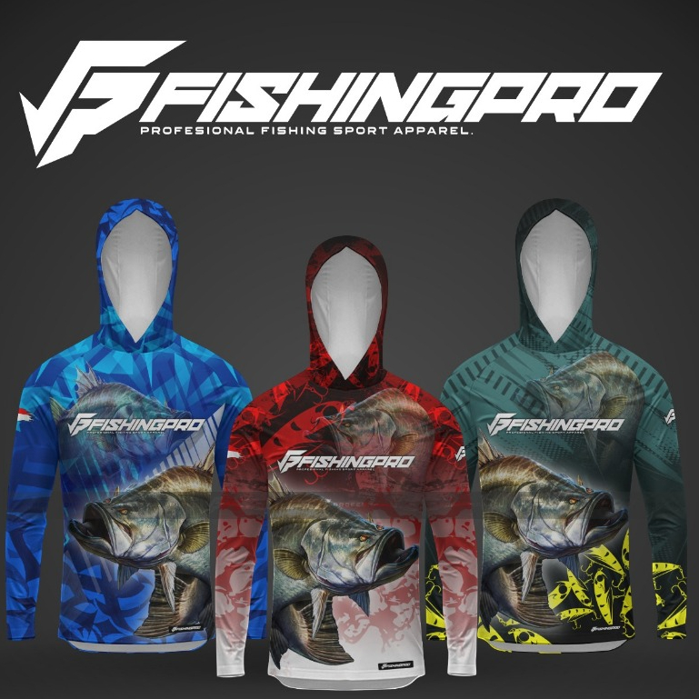 Jersey Baju Mancing Fishingpro Barramundi/Kakapputih/Cukil Geometric | DryFit UV